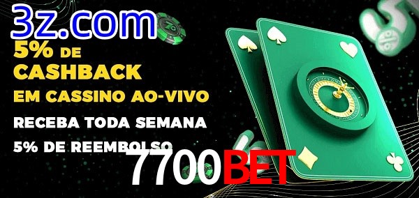Promoções do cassino ao Vivo 7700Bet